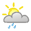Tagsymbol, Symbolcode "f", Sonne, Wolken, Regenschauer