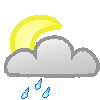 Nachtsymbol, Symbolcode "nf", Sonne, Wolken, Regenschauer