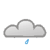 Nachtsymbol, Symbolcode "nj", Dichte Wolken, etwas Regen