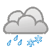 Tagsymbol, Symbolcode "r", Wolken, Schneeregen ohne Sonne