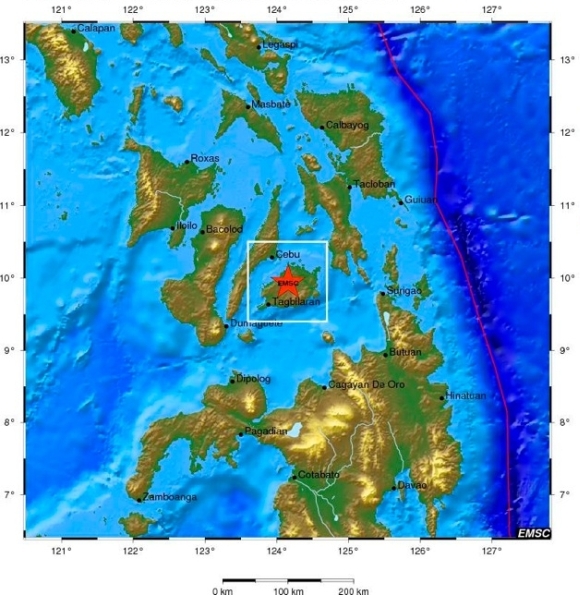 Philippinen Karte Emsc