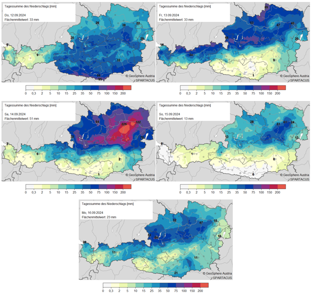 Klimatologische Analyse Niederschlagsereignis 12.-16.9.2024